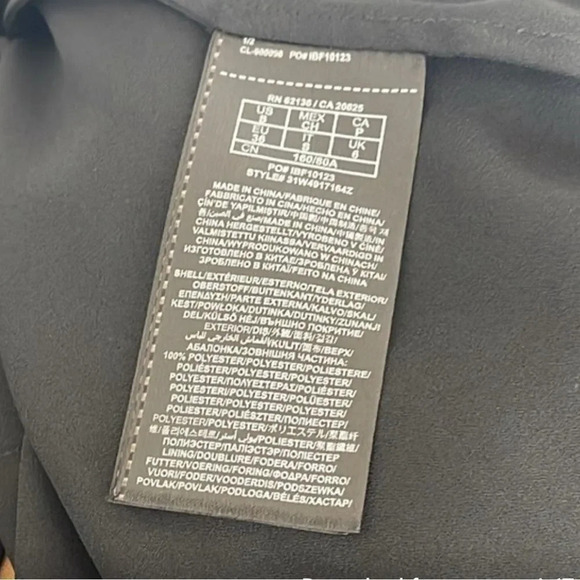 Marciano Black Crepe Shift Dress Floral Sequin Accent Hem Midi. Lined. Sz Small - Picture 7 of 7